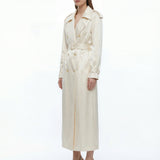 The Pearl Satin Trench Coat